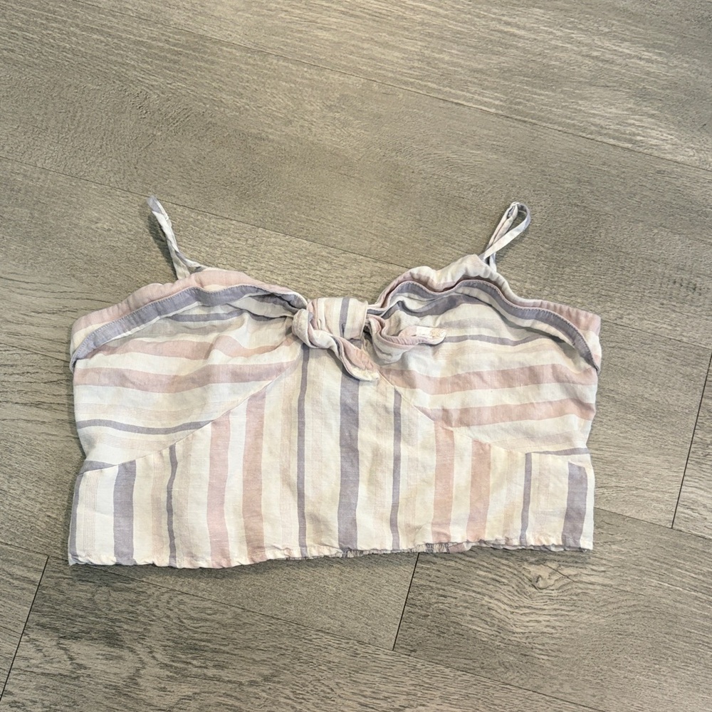 Express Multicolor Striped Crop Top